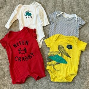 Baby Boy Bodysuit Romper‎ Lot 3–6M babyGap Little Me Carter’s Graphic Tops